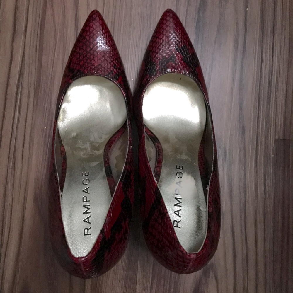 Red and black snake skin heels!